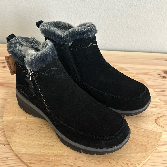 skechers suede faux fur boots